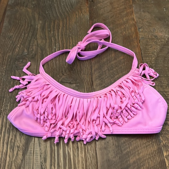 Girls Pink Fringe Bikini Size 7-8 - Picture 2 of 6